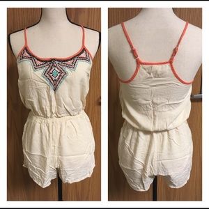 Aztecs pattern pink/cream romper.